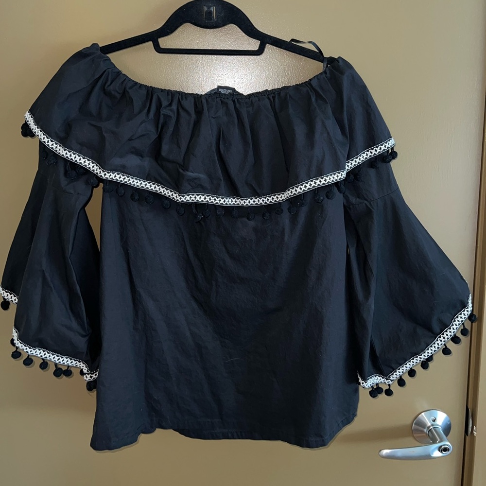 Off-The-Shoulder Black Top